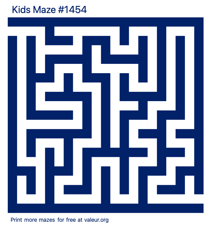 Free Printable Kids Maze number 1454