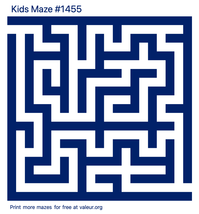 Free Printable Kids Maze number 1455