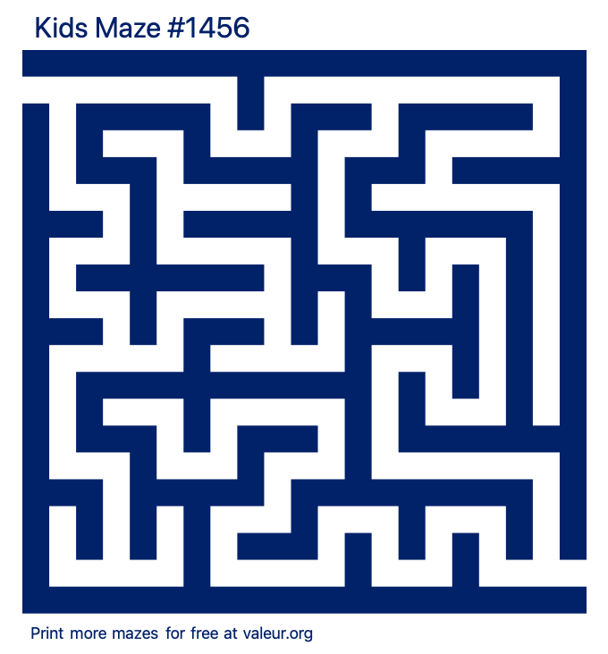 Free Printable Kids Maze number 1456