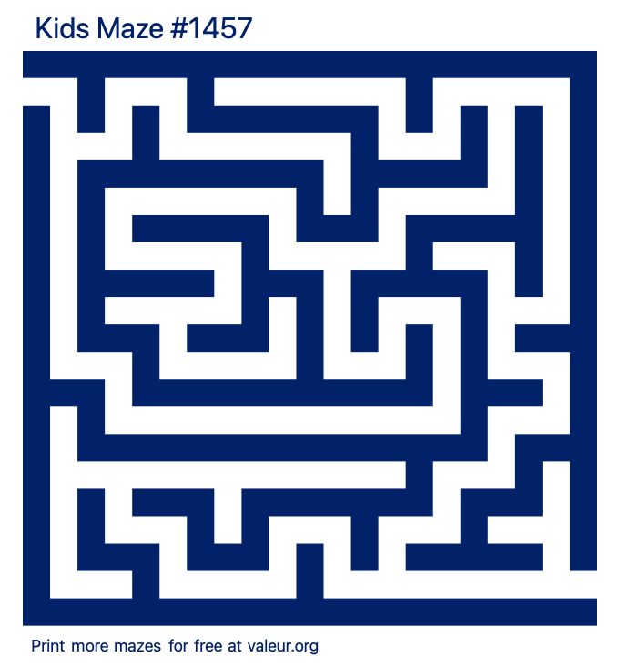 Free Printable Kids Maze number 1457