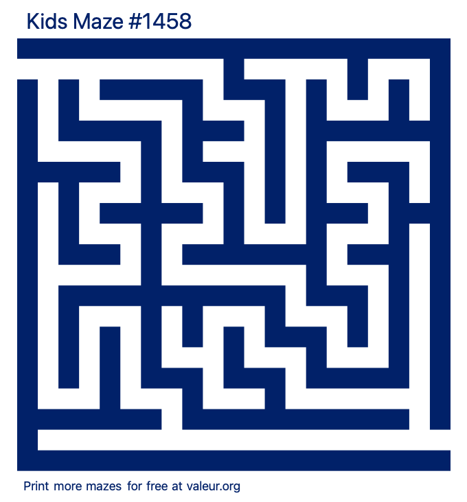 Free Printable Kids Maze number 1458