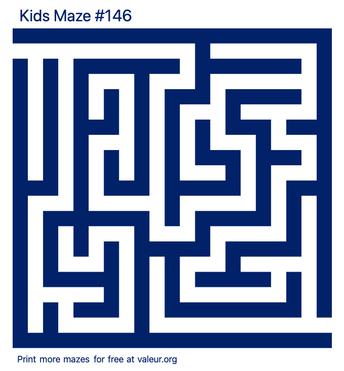 Free Printable Kids Maze number 146