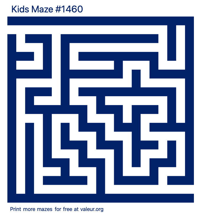 Free Printable Kids Maze number 1460