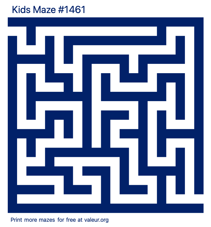 Free Printable Kids Maze number 1461