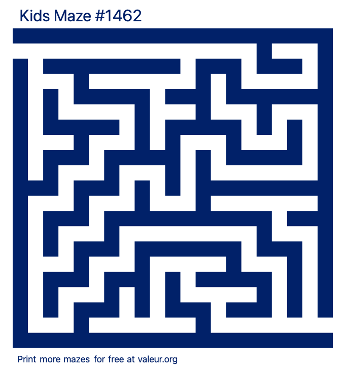 Free Printable Kids Maze number 1462