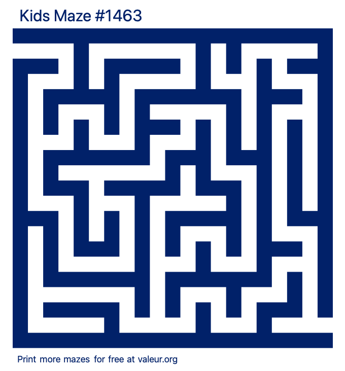 Free Printable Kids Maze number 1463