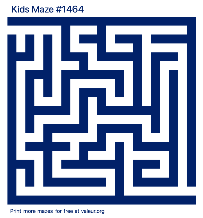 Free Printable Kids Maze number 1464