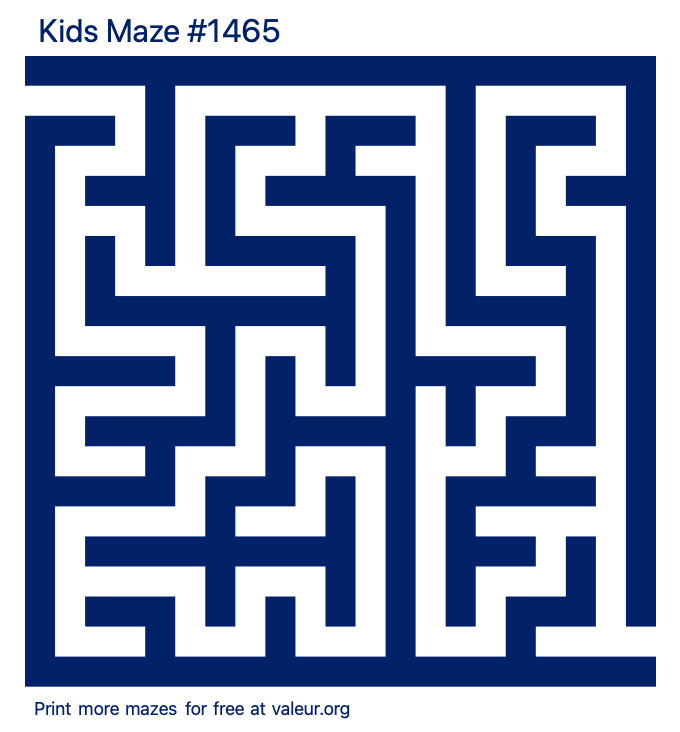 Free Printable Kids Maze number 1465