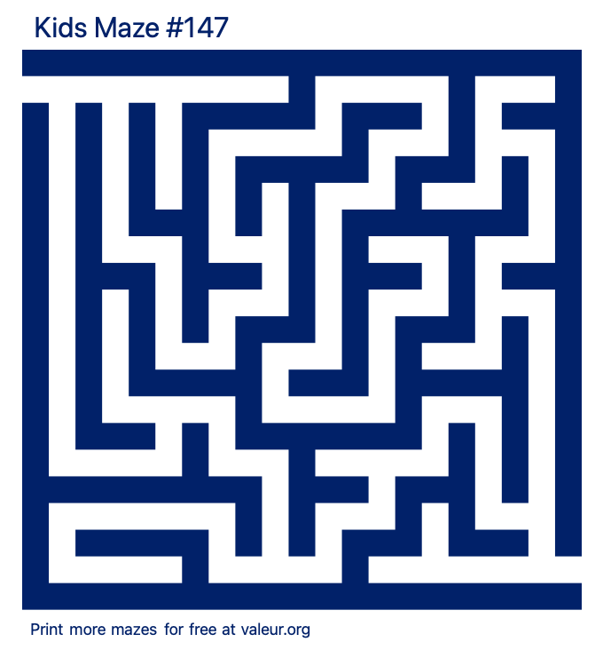 Free Printable Kids Maze number 147