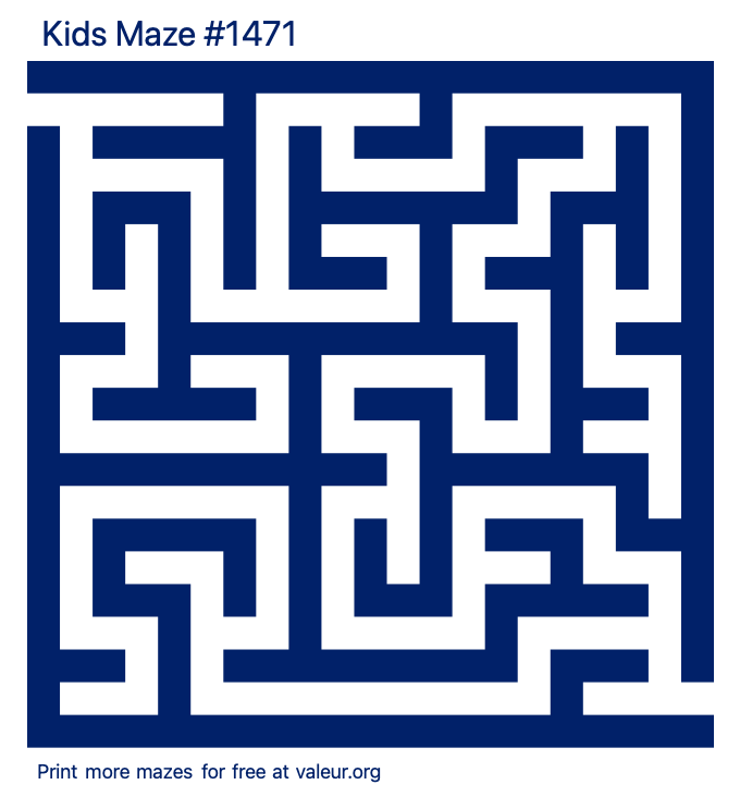 Free Printable Kids Maze number 1471