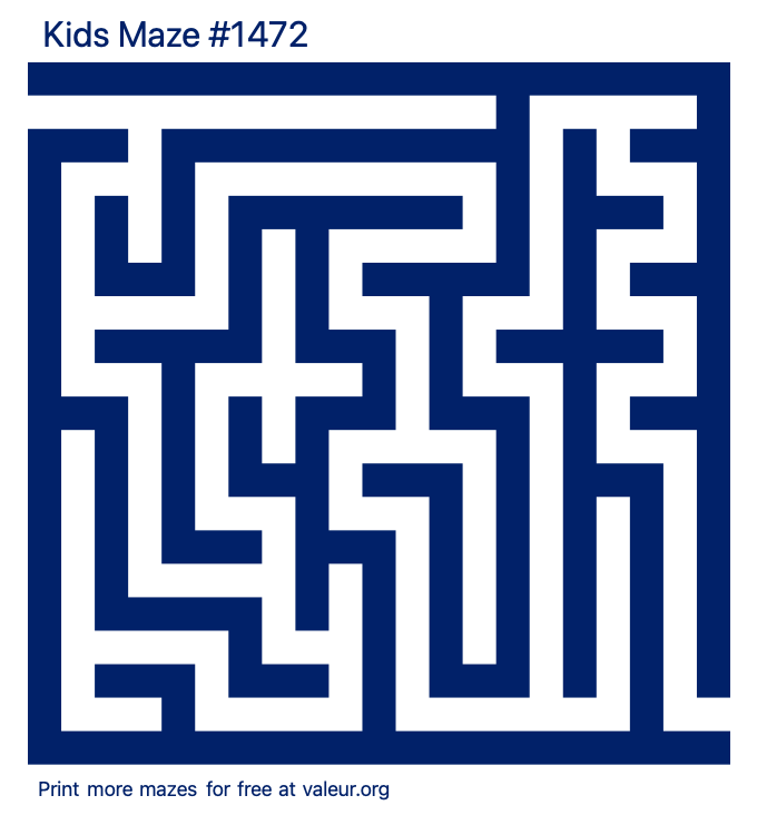 Free Printable Kids Maze number 1472