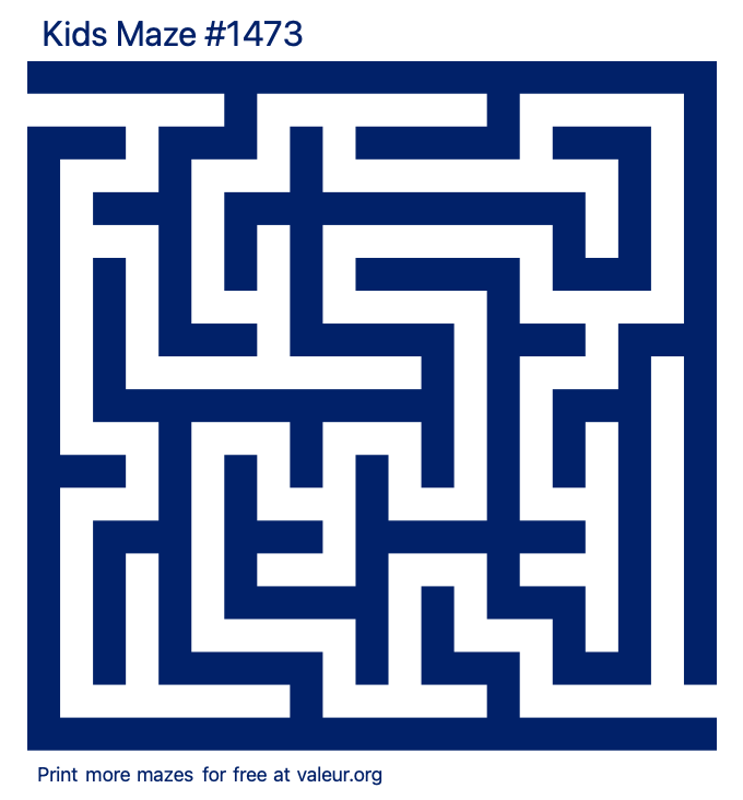 Free Printable Kids Maze number 1473