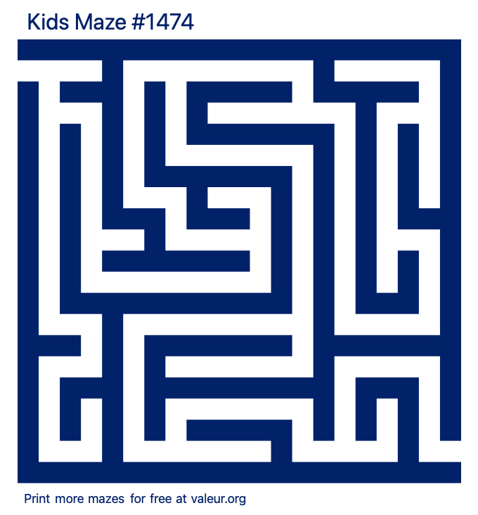 Free Printable Kids Maze number 1474