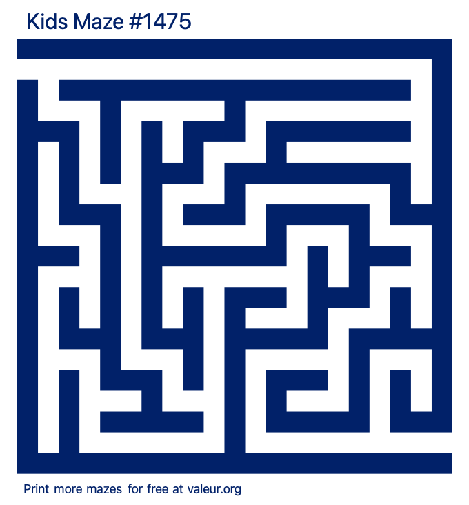 Free Printable Kids Maze number 1475