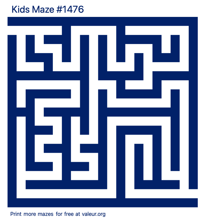 Free Printable Kids Maze number 1476