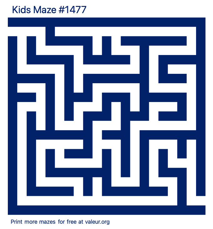 Free Printable Kids Maze number 1477