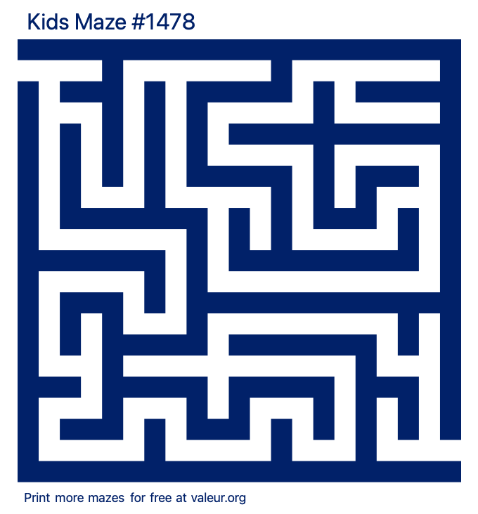 Free Printable Kids Maze number 1478