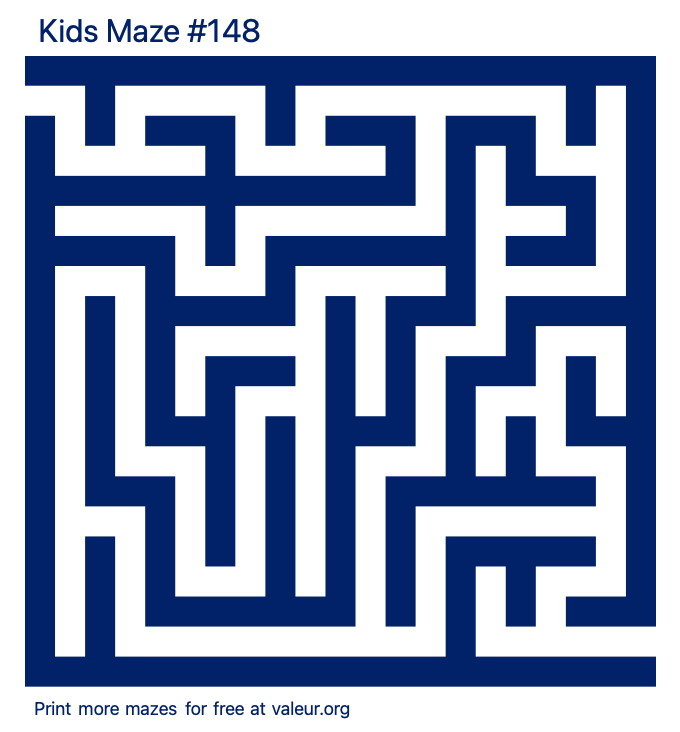 Free Printable Kids Maze number 148