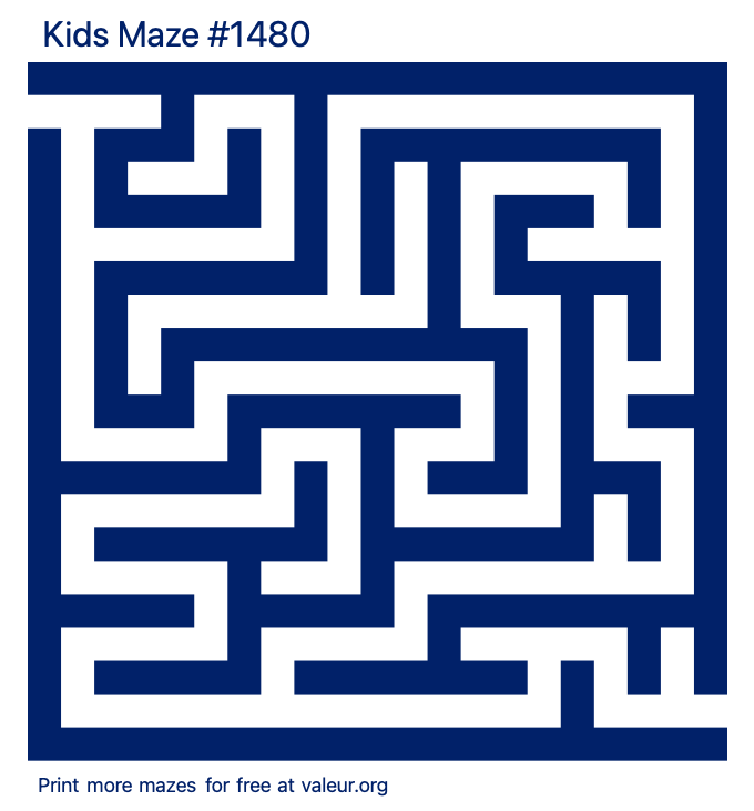 Free Printable Kids Maze number 1480