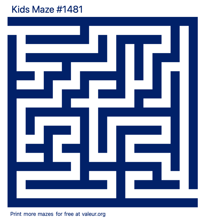 Free Printable Kids Maze number 1481