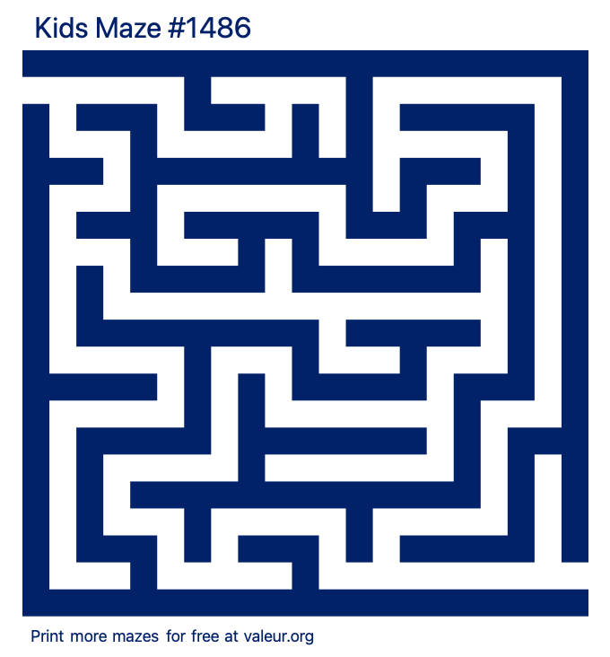 Free Printable Kids Maze number 1486