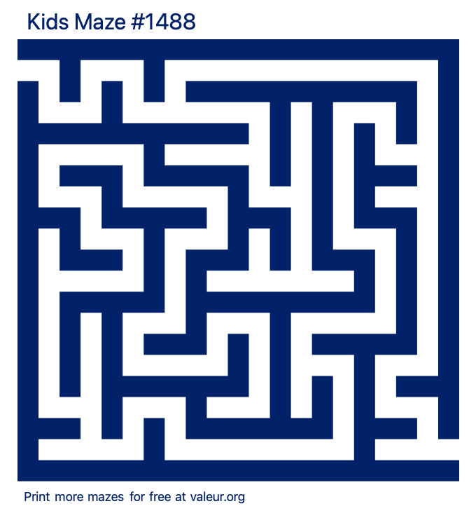 Free Printable Kids Maze number 1488