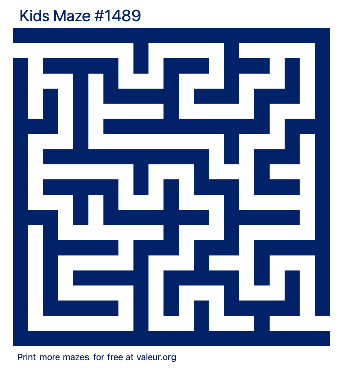 Free Printable Kids Maze number 1489