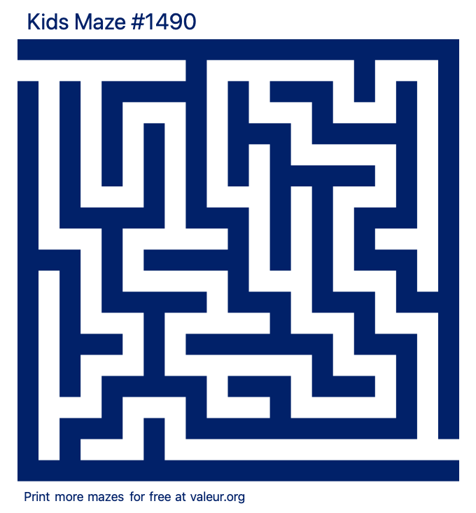 Free Printable Kids Maze number 1490