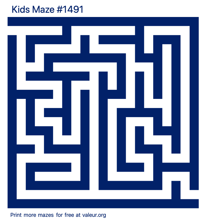 Free Printable Kids Maze number 1491