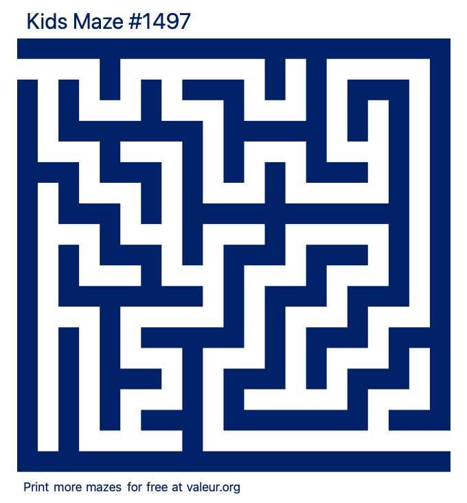 Free Printable Kids Maze number 1497