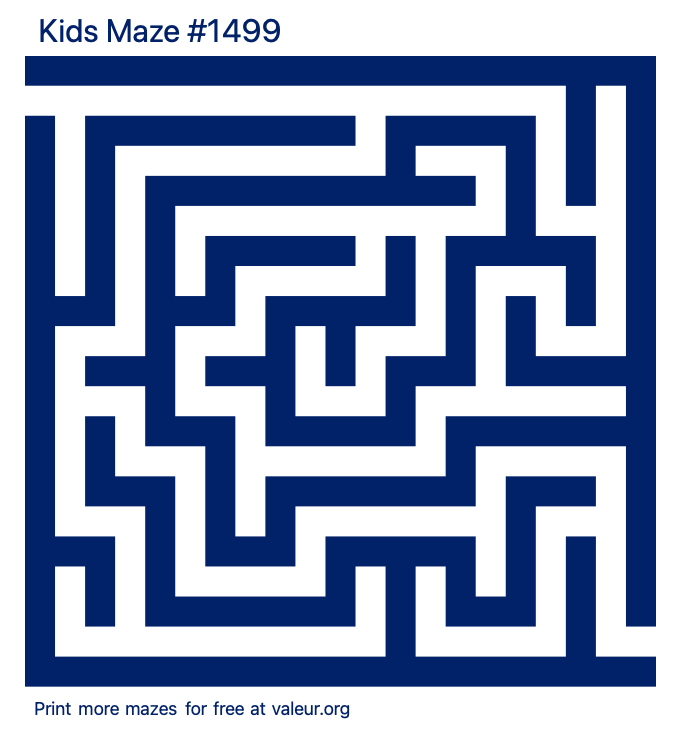 Free Printable Kids Maze number 1499