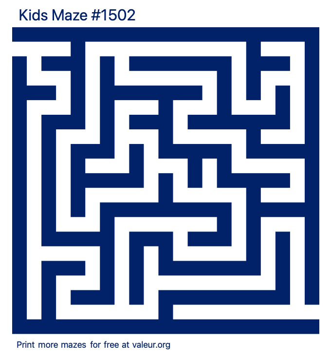 Free Printable Kids Maze number 1502