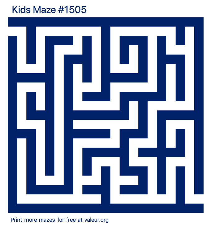 Free Printable Kids Maze number 1505