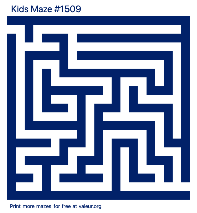 Free Printable Kids Maze number 1509