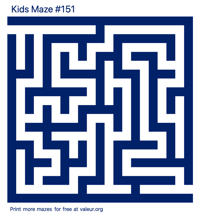 Free Printable Kids Maze number 151