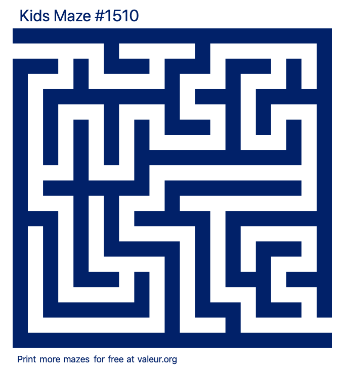 Free Printable Kids Maze number 1510