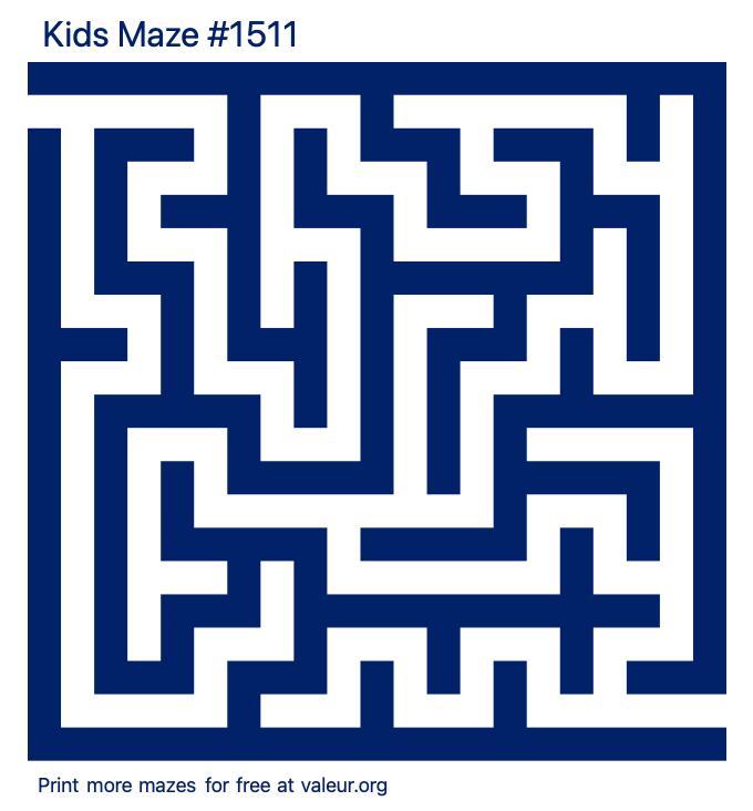 Free Printable Kids Maze number 1511