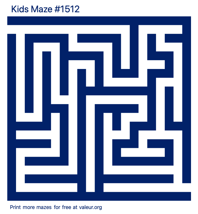 Free Printable Kids Maze number 1512