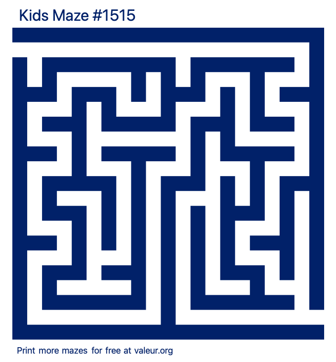 Free Printable Kids Maze number 1515