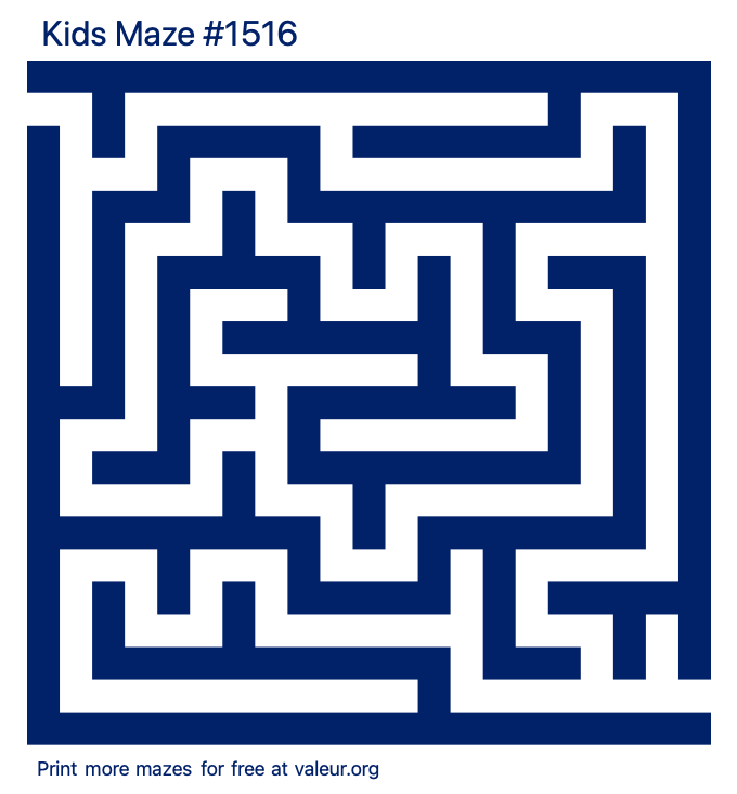 Free Printable Kids Maze number 1516