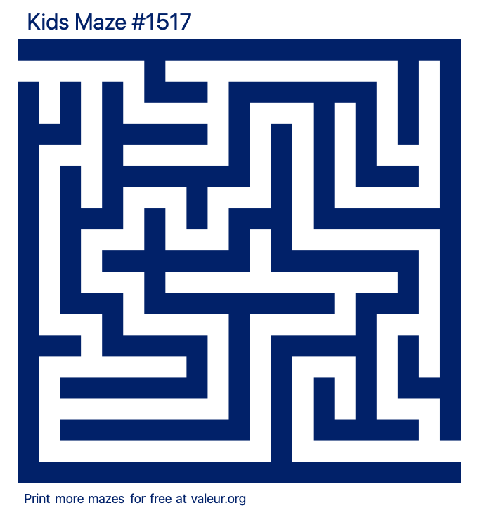 Free Printable Kids Maze number 1517