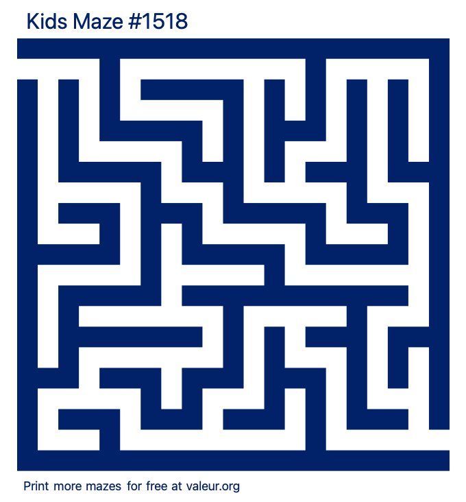 Free Printable Kids Maze number 1518