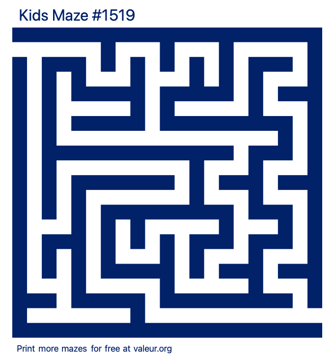 Free Printable Kids Maze number 1519