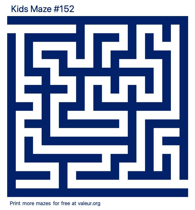 Free Printable Kids Maze number 152