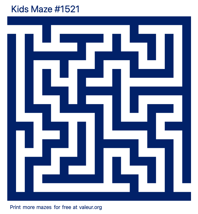 Free Printable Kids Maze number 1521