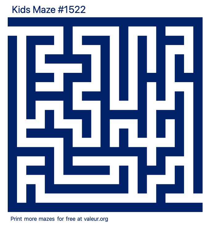 Free Printable Kids Maze number 1522