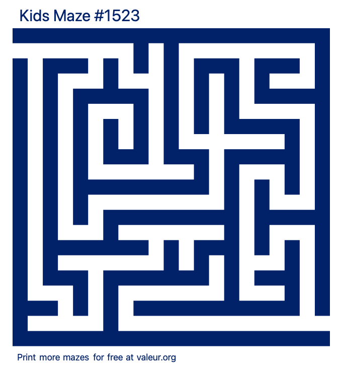 Free Printable Kids Maze number 1523