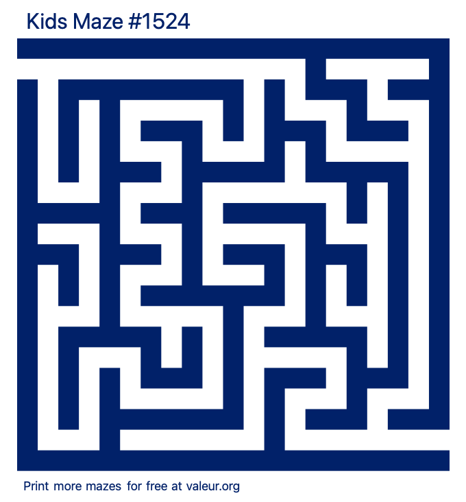 Free Printable Kids Maze number 1524