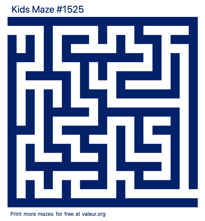 Free Printable Kids Maze number 1525