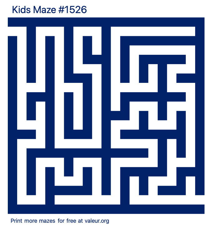 Free Printable Kids Maze number 1526